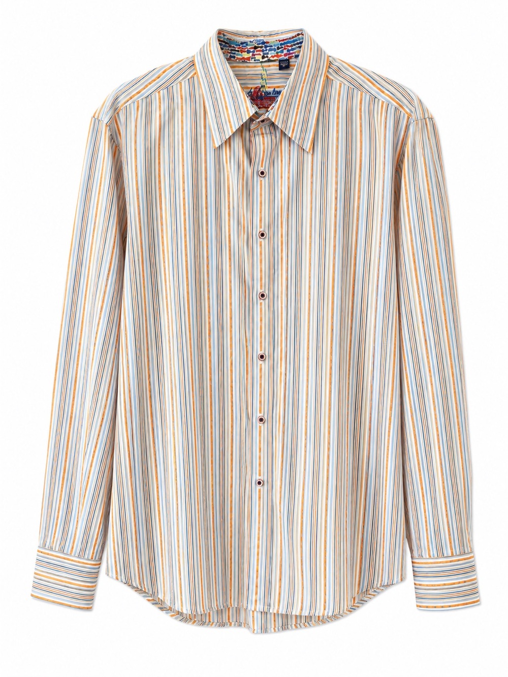Robert Graham Multicolor Striped Flip Cuff Button Front Shirt Men’s 2X